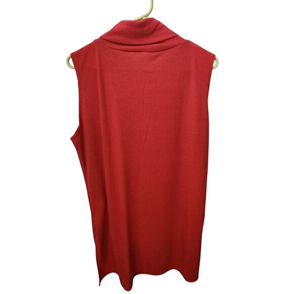 Hybrid & Company Dress Red High-Low Turtleneck Womens 1X - Picture 2 of 8